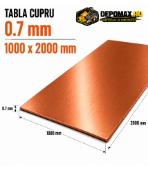 Tabla cupru 0.7mm – 1000 x 2000 mm – EN Cu-DHP
